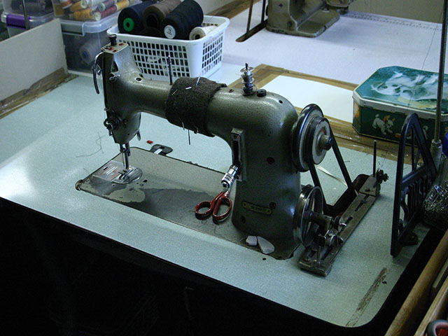 An old silver sewing machine